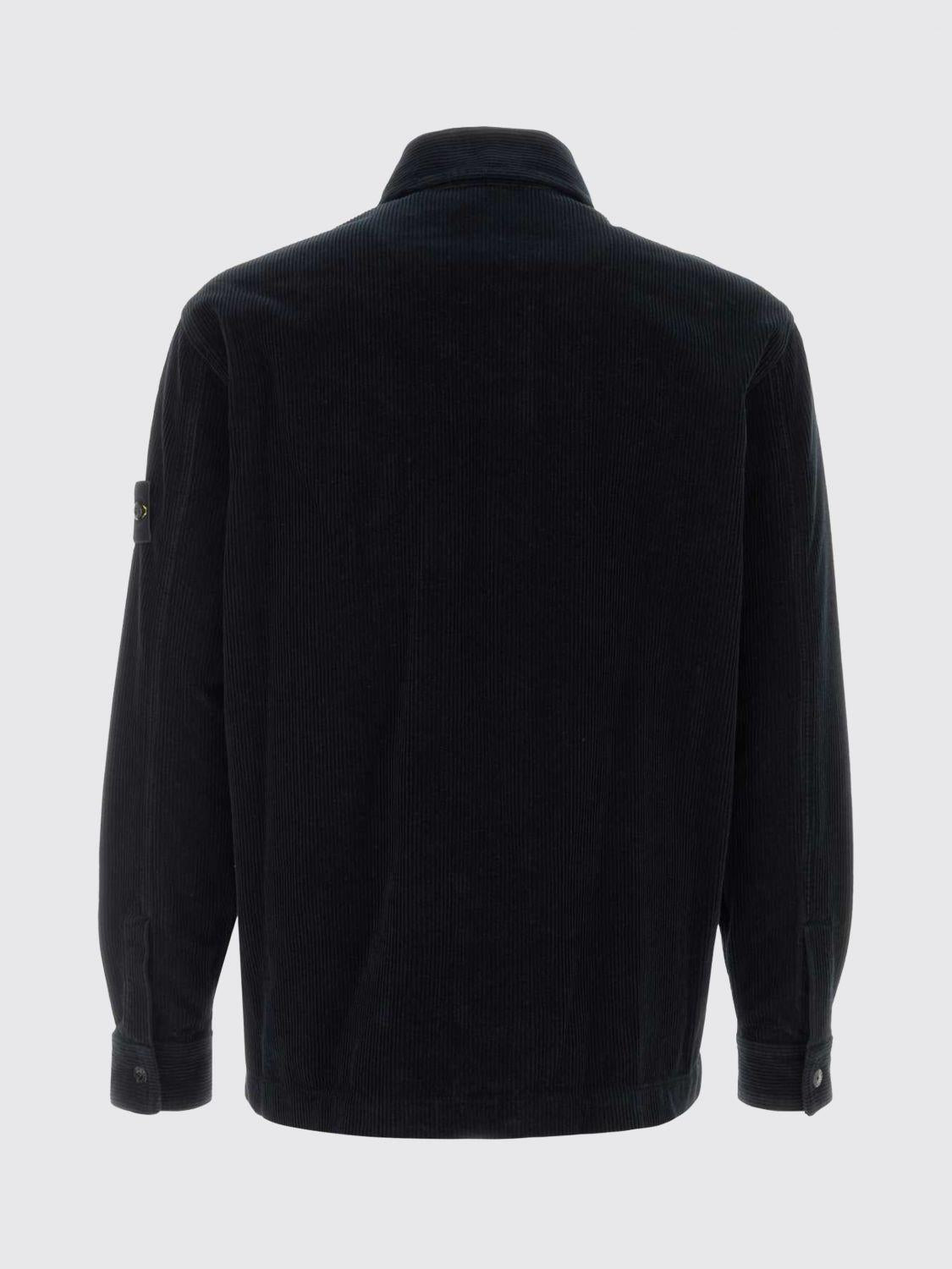 STONE ISLAND Black Cotton Long Sleeve Shirt