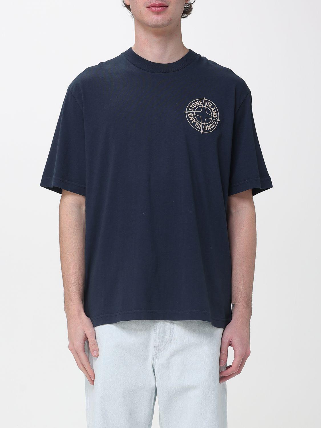STONE ISLAND Black Cotton Short Sleeve T-Shirt