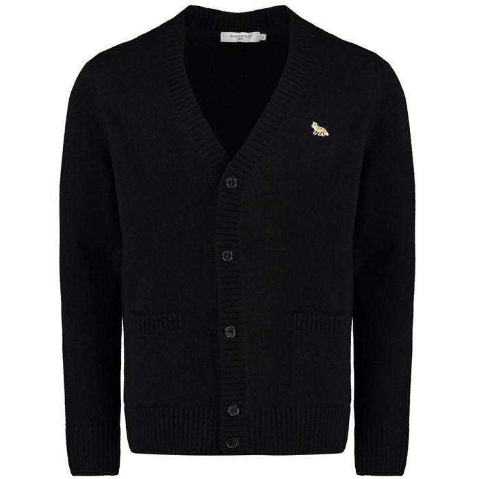 Maison Kitsune Fox V-Neck Cardigan Black HM00501KT1006 P199