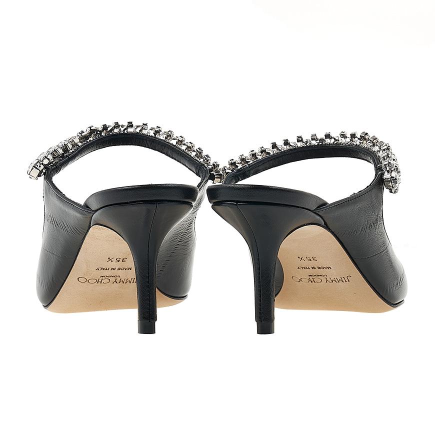 Jimmy Choo Bing Crystal Strap Mule Slides for Women BING 65 EBK BLACK 1