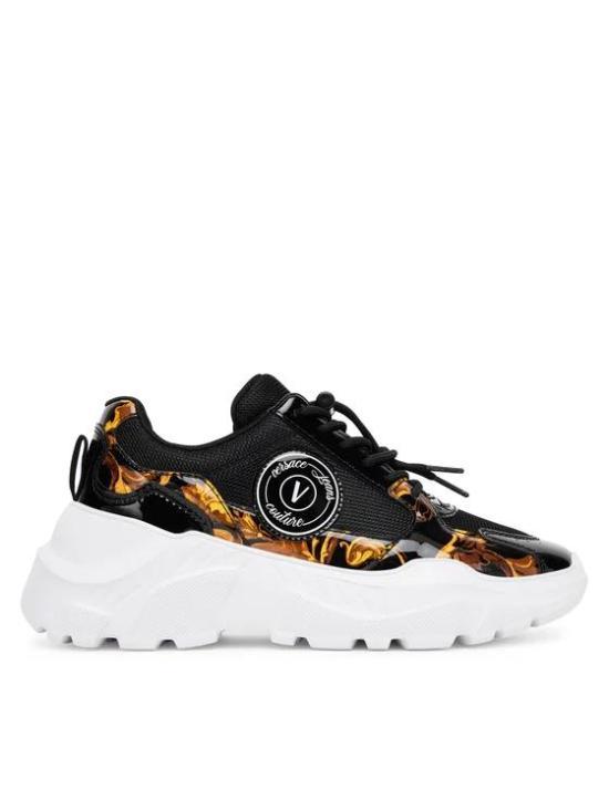 Versace White Leather Sneakers Women’s Casual Shoes 79VA3SC7ZSC80G89 BLACK DOM