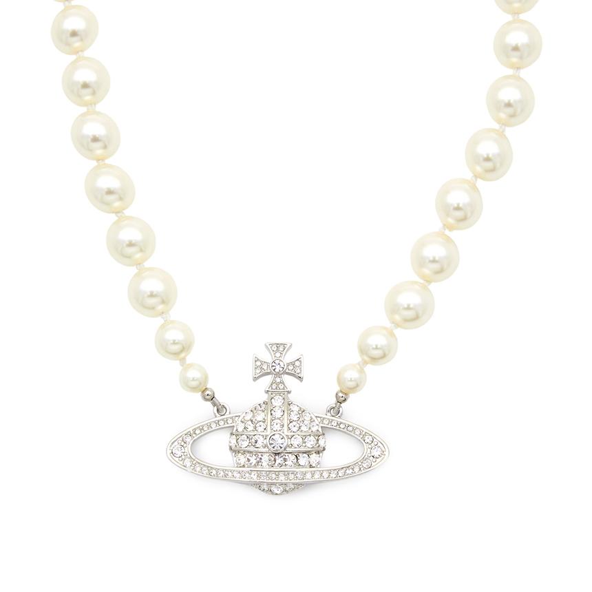 Vivienne Westwood One Row Pearl Bas Relief Women’s Choker Neckla 63010106 02P104