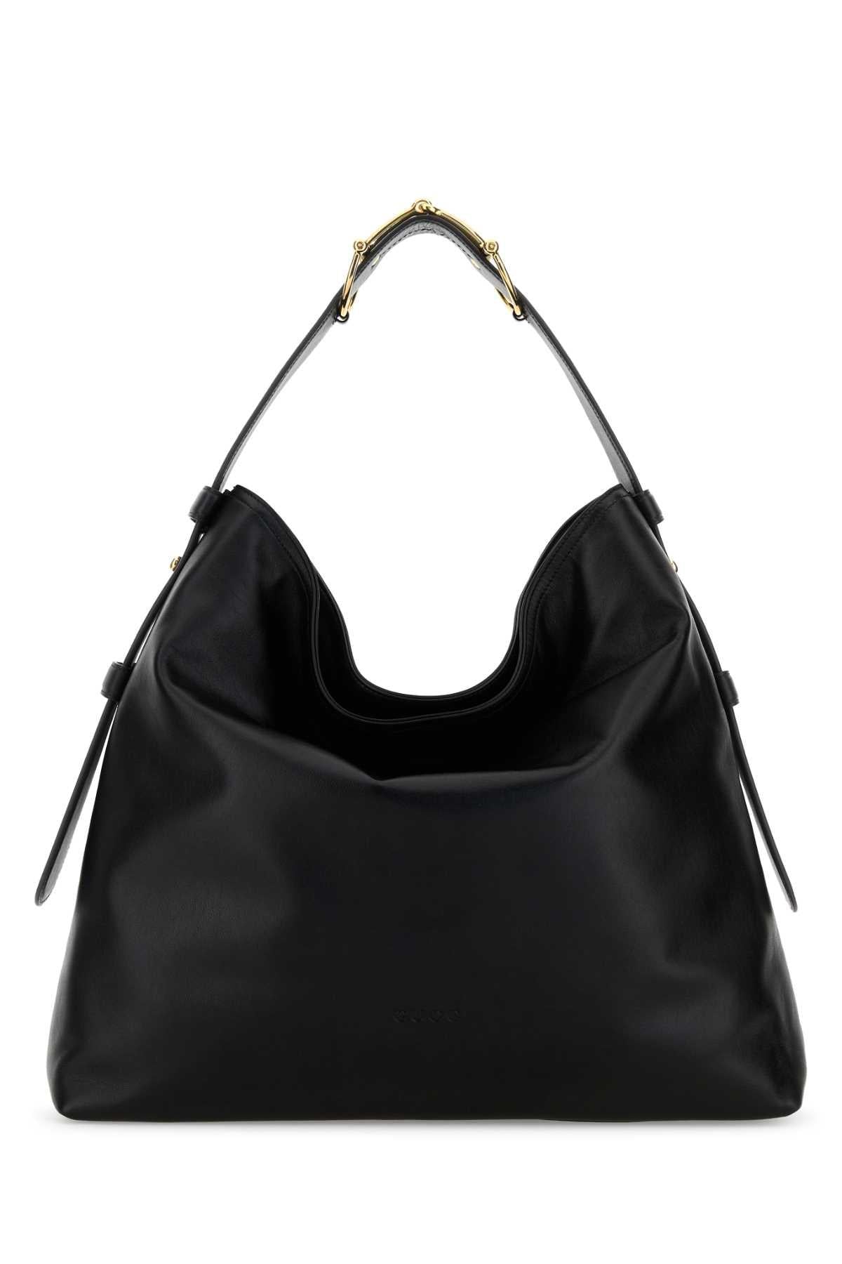 GUCCI Black Leather Shoulder Bag