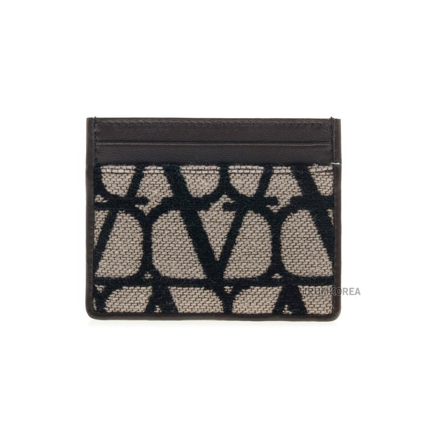 VALENTINO Garavani Toile Iconographe Men's Leather Card Holder