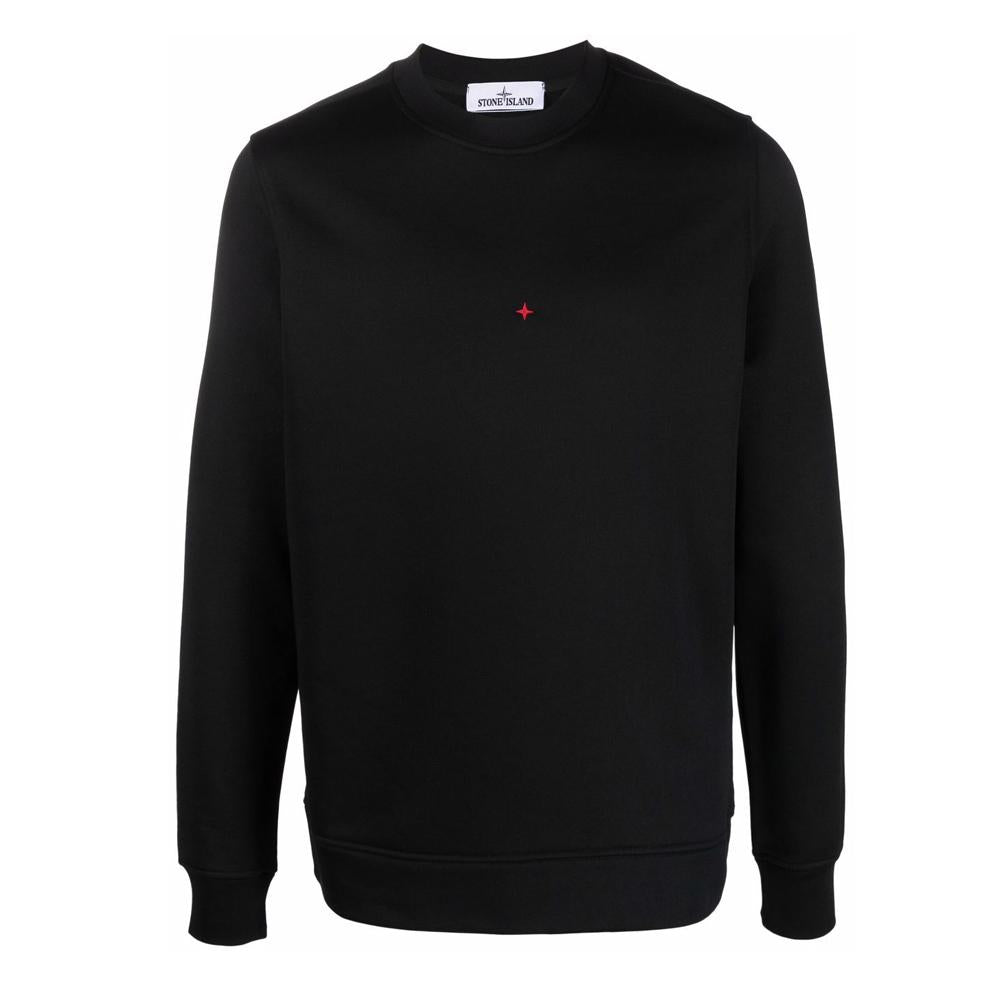 STONE ISLAND Back Logo Rubber Sweatshirt Black Men
