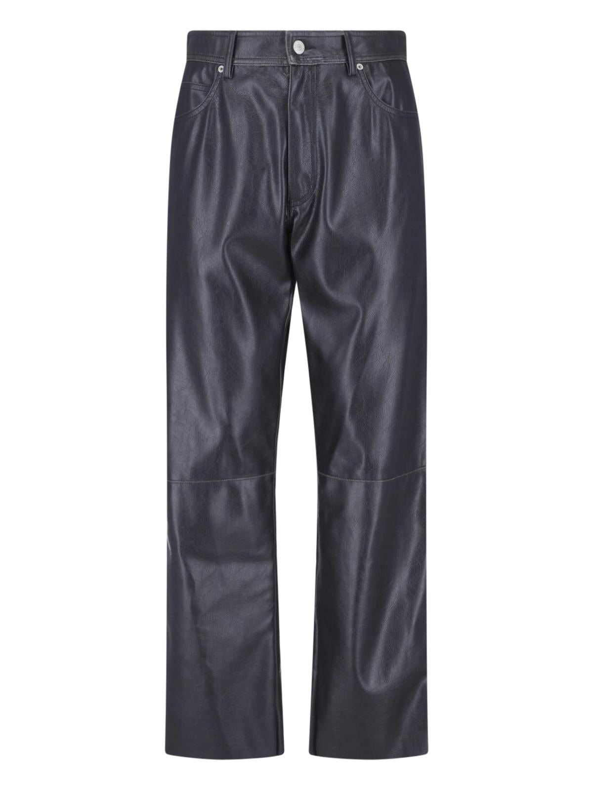 Maison Margiela Black Leather Trousers Men’s Pants