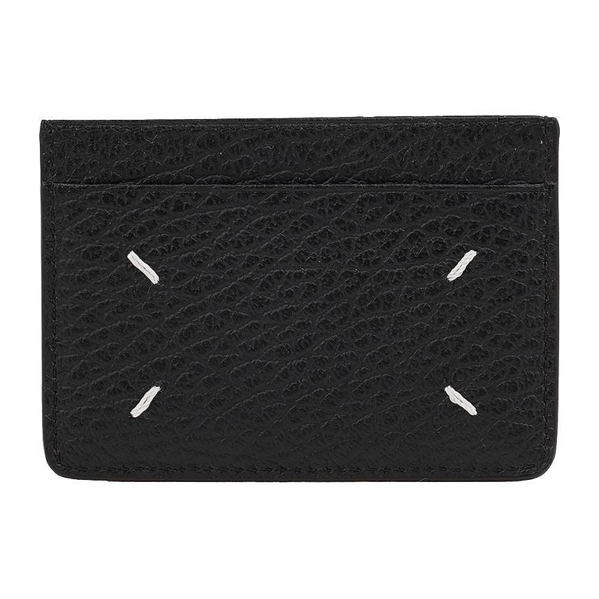 Maison Margiela Unisex Four-Stitch Leather Card Holder Black