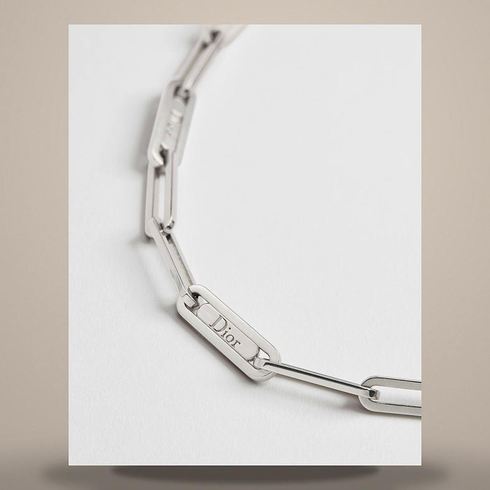 DIOR Silver-Finish Brass Chain Link Bracelet B3368HOMMT D000