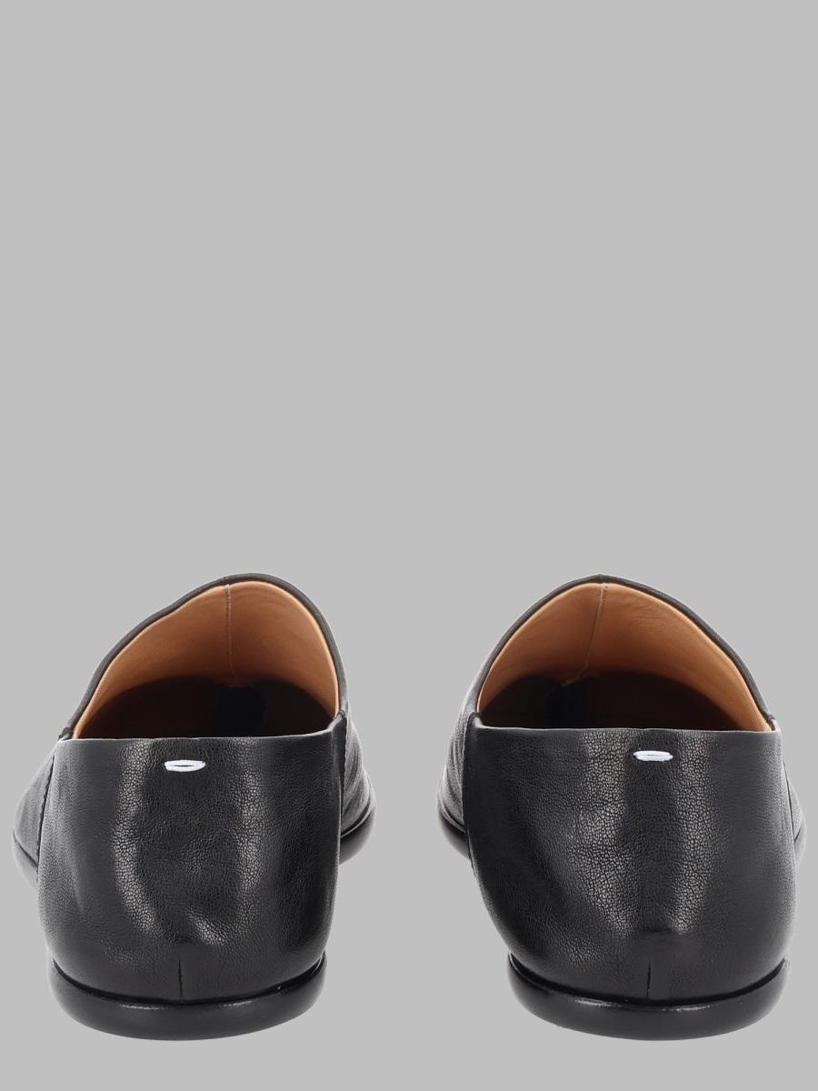 Maison Margiela Black Leather Slip-On Loafers for Men