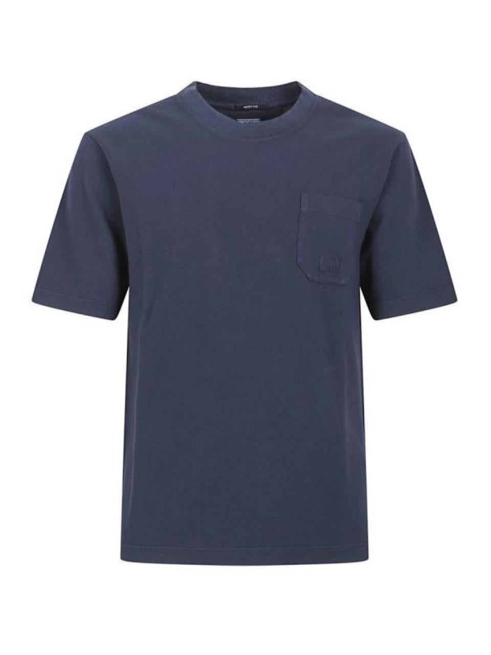 CP Company Pigment Dyed Pique Short Sleeve T-Shirt Navy Men