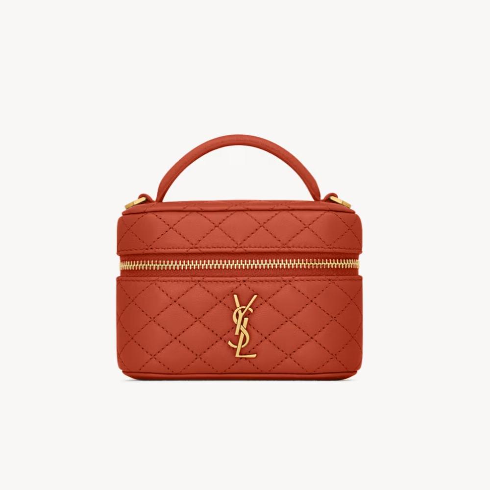 Saint Laurent Gaby Micro Vanity Bag Dark Mandarin Shoulder Bag