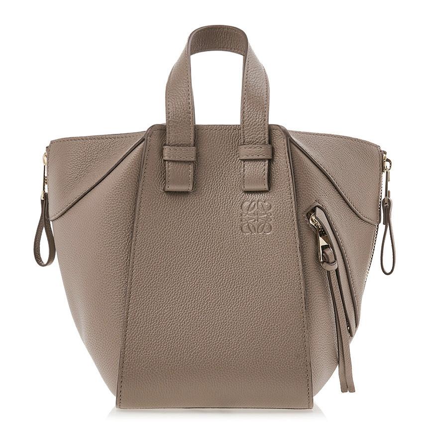 LOEWE Compact Hammock Leather Tote Bag Women Brown A538 H13X 23