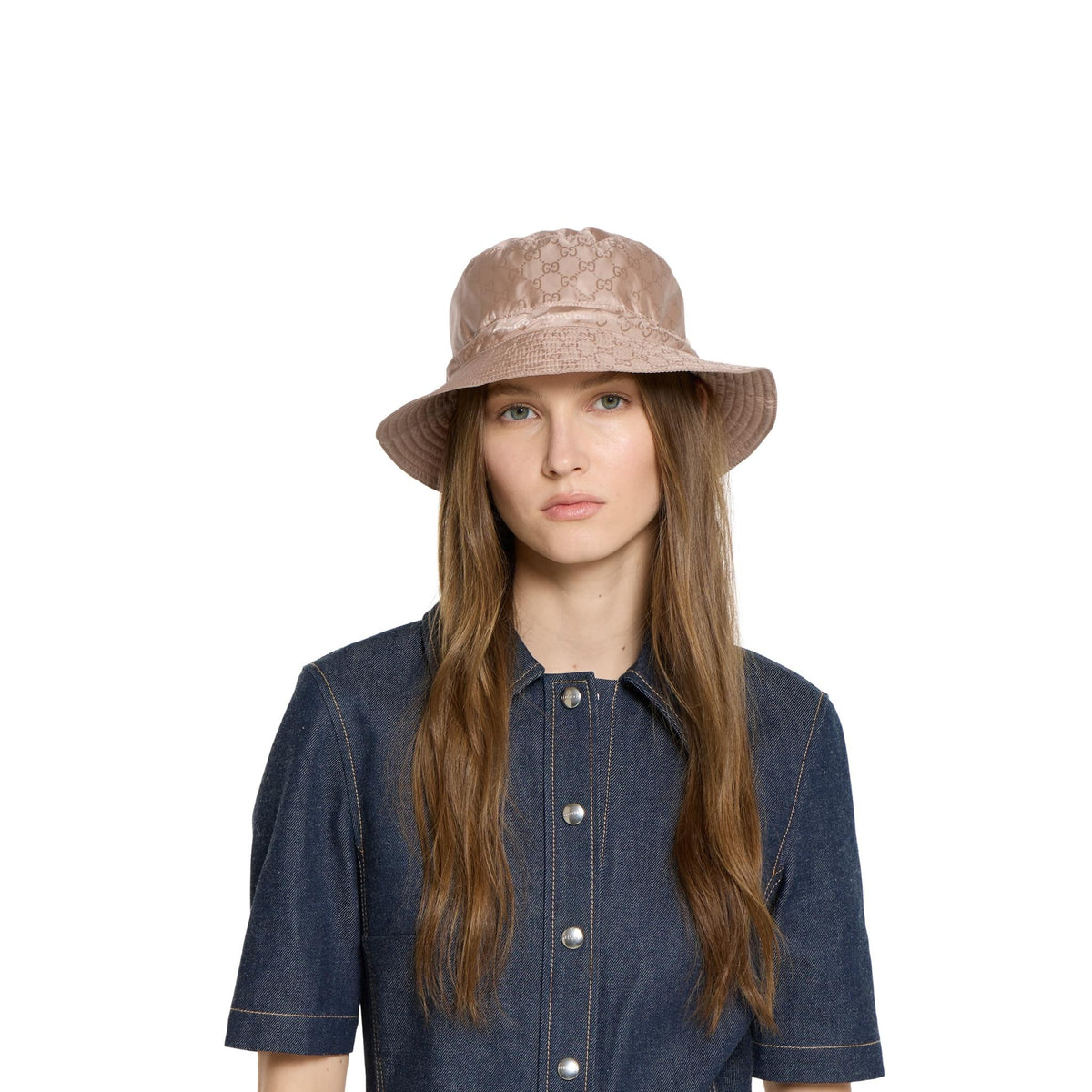 GUCCI Beige Canvas Bucket Hat