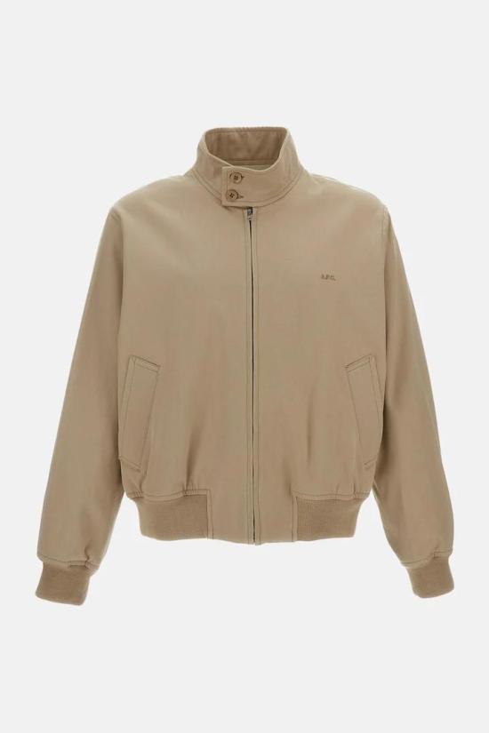 A.P.C. Beige Cotton Zip Jacket for Men COHLCH32047BAA