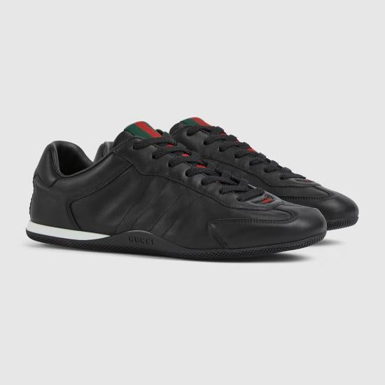 GUCCI Black Leather Low-Top Sneakers 857018 AAFUH 1086