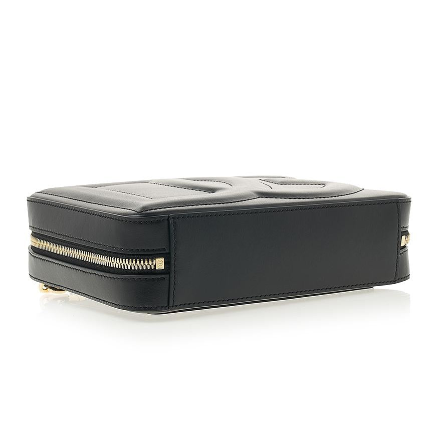 D&G DG Logo Camera Bag Black Leather Crossbody Bag for Women