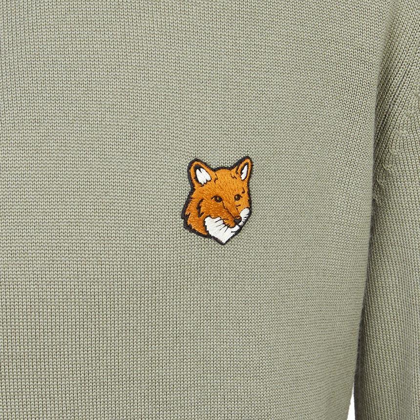 Maison Kitsune Fox Head Crewneck Knit Sweater Men PM00801 KT1181 P131