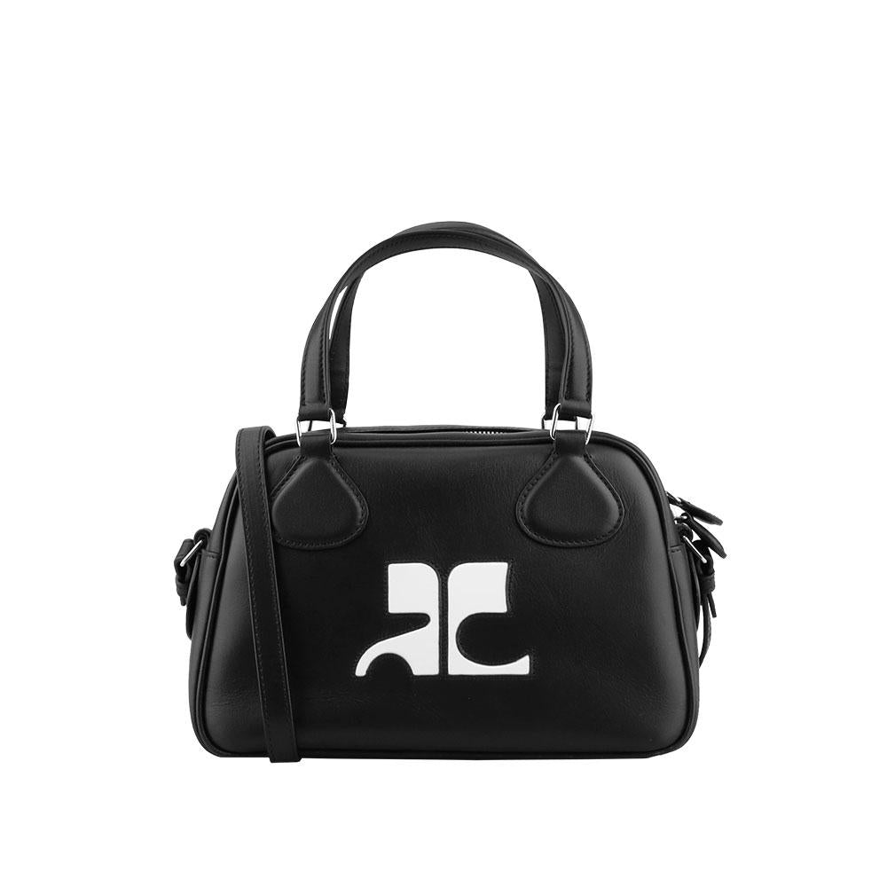 Miu Miu Black Leather Logo Tote Bag