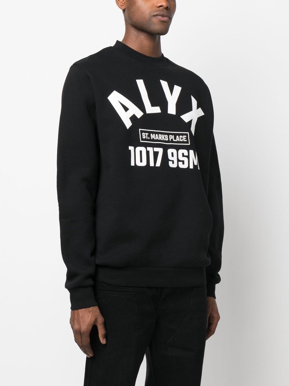 ALYX Men's Logo Print Black Sweatshirt AAUSW0184FA01 001