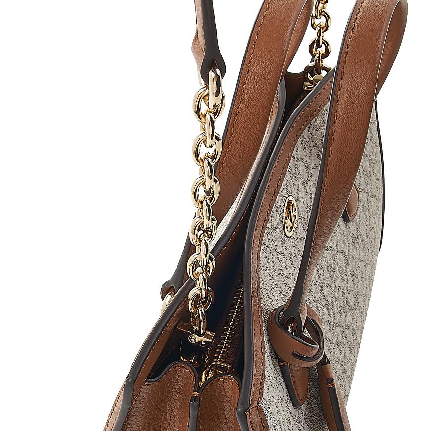 Michael Kors Chantal Small Tote Bag Women’s Beige Canvas/Leather