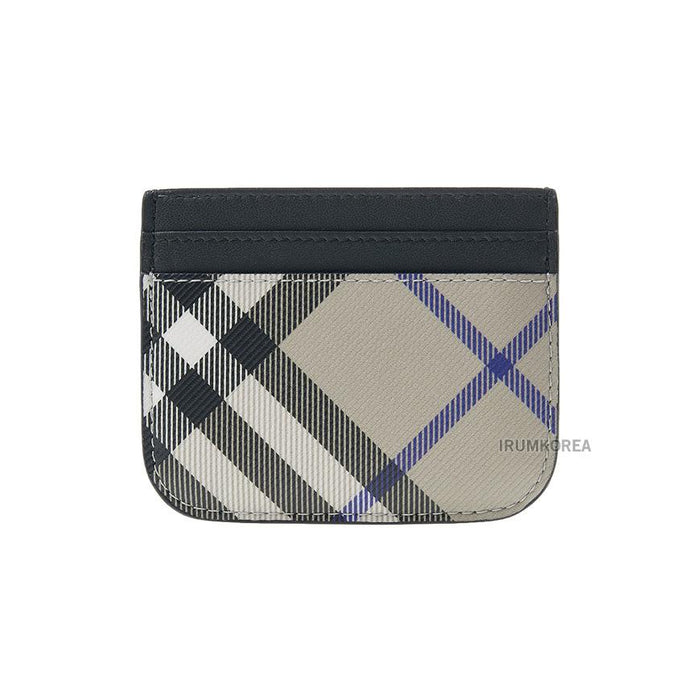 BURBERRY Women’s Check Pattern Leather Card Holder Wallet