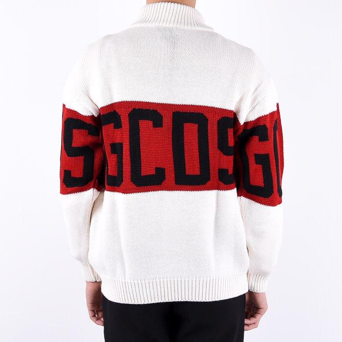 GCDS Men’s Colorblock Logo Wool Crewneck Sweater