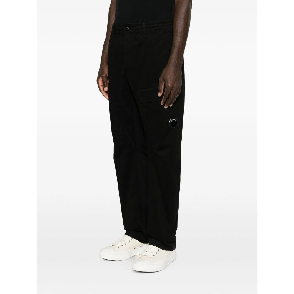 CP Company Stretch Satin Cargo Pants for Men Black