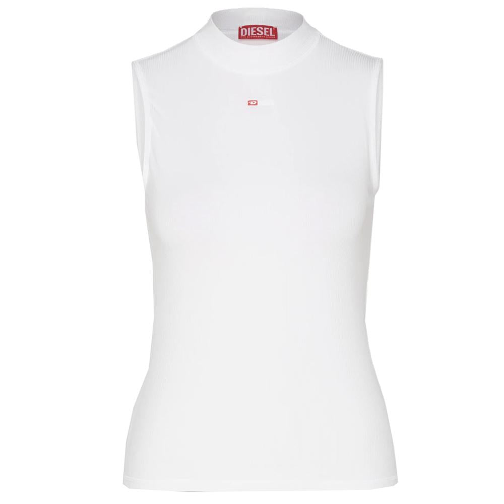 DIESEL Micro Logo White Cotton Tank Top for Women