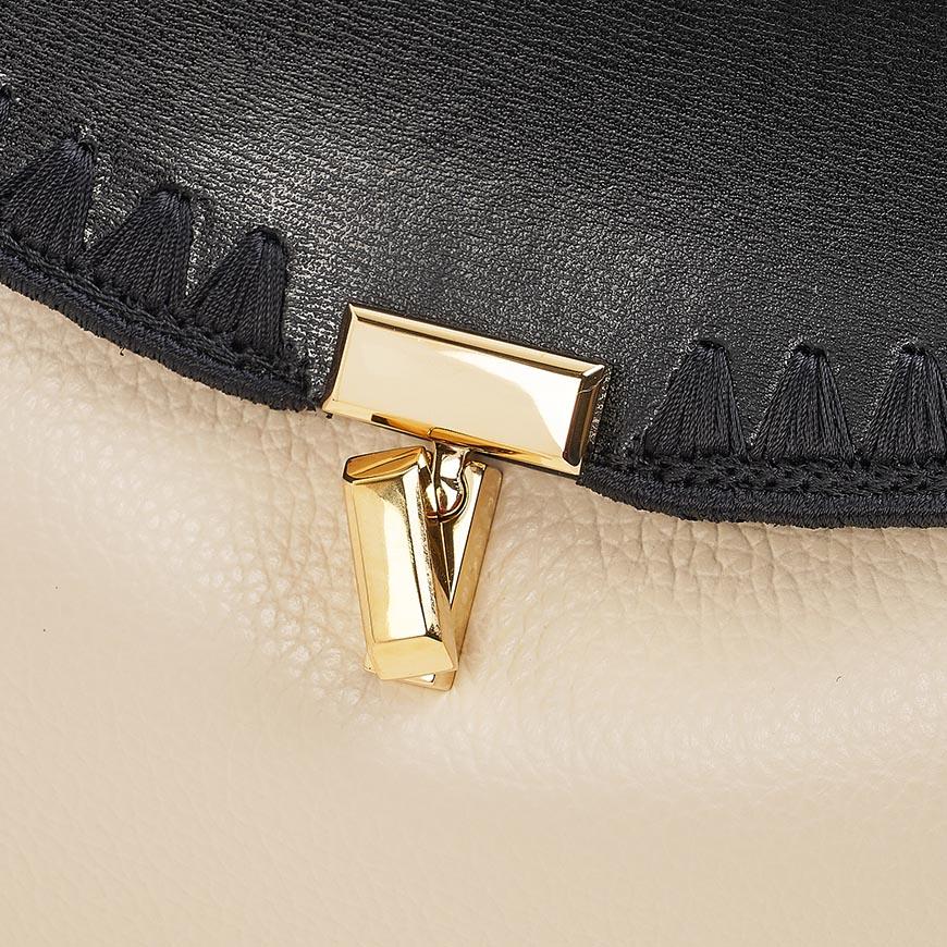 Toteme T-Lock Embroidered Leather Clutch Bag 261 WAL944 LE0030