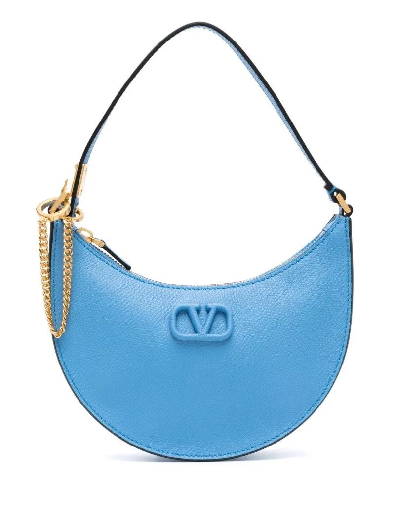 VALENTINO V Logo Mini Leather Shoulder Bag Blue 2W2P0W19 RQR