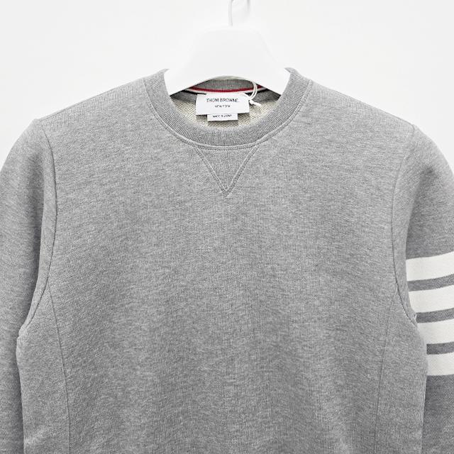 THOM BROWNE 4-Bar Armband Loopback Classic Sweatshirt Gray Unisex