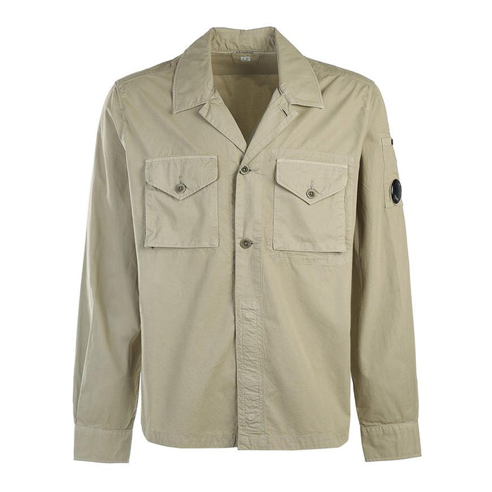 CP Company Lens Badge Pocket Cotton Long Sleeve Shirt