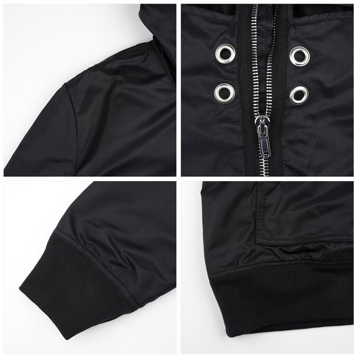Rick Owens Darkshadow Gimp Eyelet Detail Hooded Jacket DU01D1772 BR 09