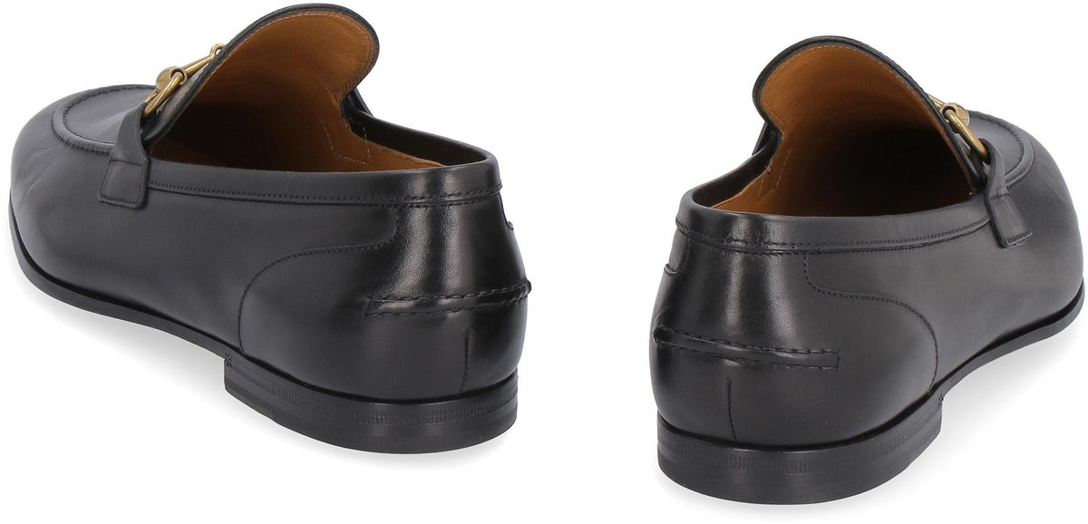 GUCCI Black Leather Loafer Men's Dress Shoes