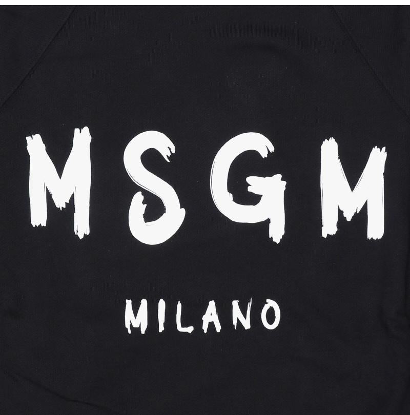 MSGM Women’s Black Cotton Crewneck Sweatshirt
