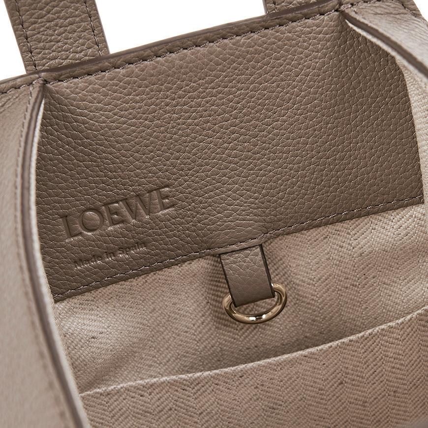 LOEWE Compact Hammock Leather Tote Bag Women Brown A538 H13X 23
