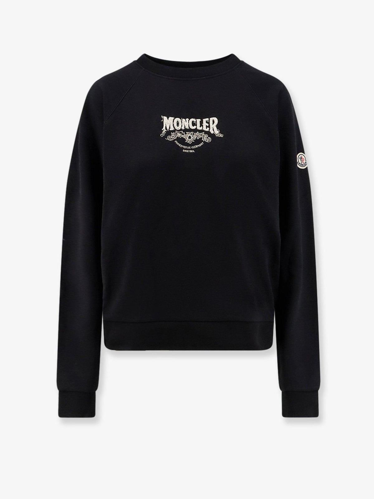 Moncler Black Cotton Logo Sweatshirt for Women