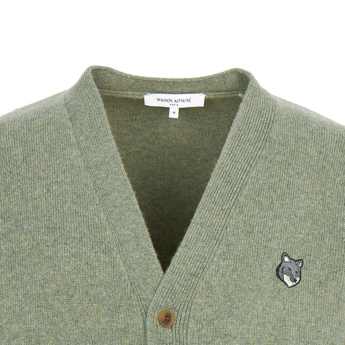 Maison Kitsune Fox Head Men's Wool Cardigan PM00510 KT1180 P131