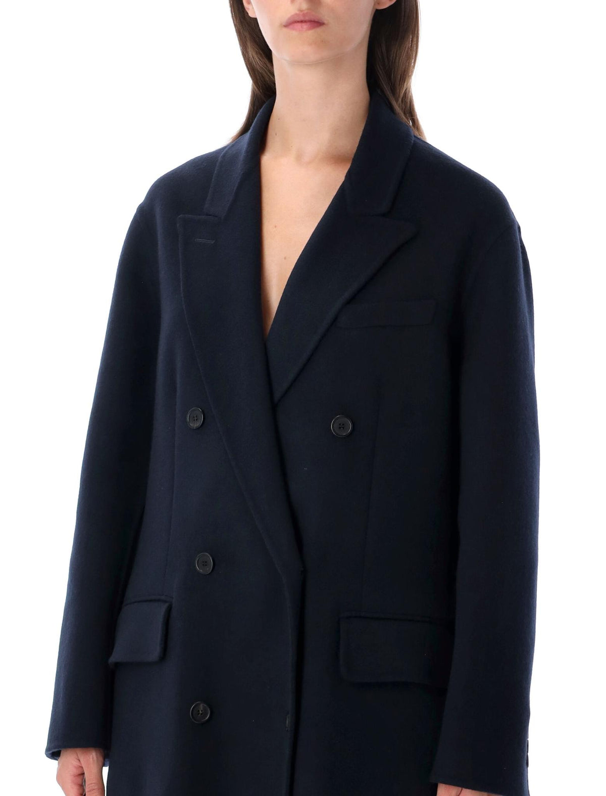 PRADA Black Wool Blend Long Coat for Women