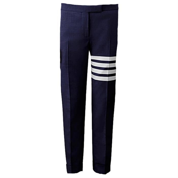 THOM BROWNE 4-Bar Stripe Low-Rise Skinny Plain Weave Pants FTC025V 06146 415