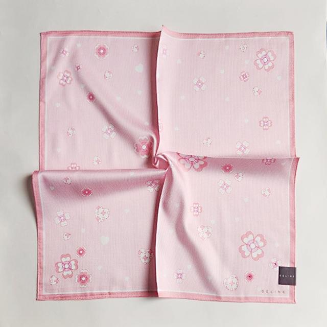 CELINE Heart Dot Handkerchief Petite Scarf