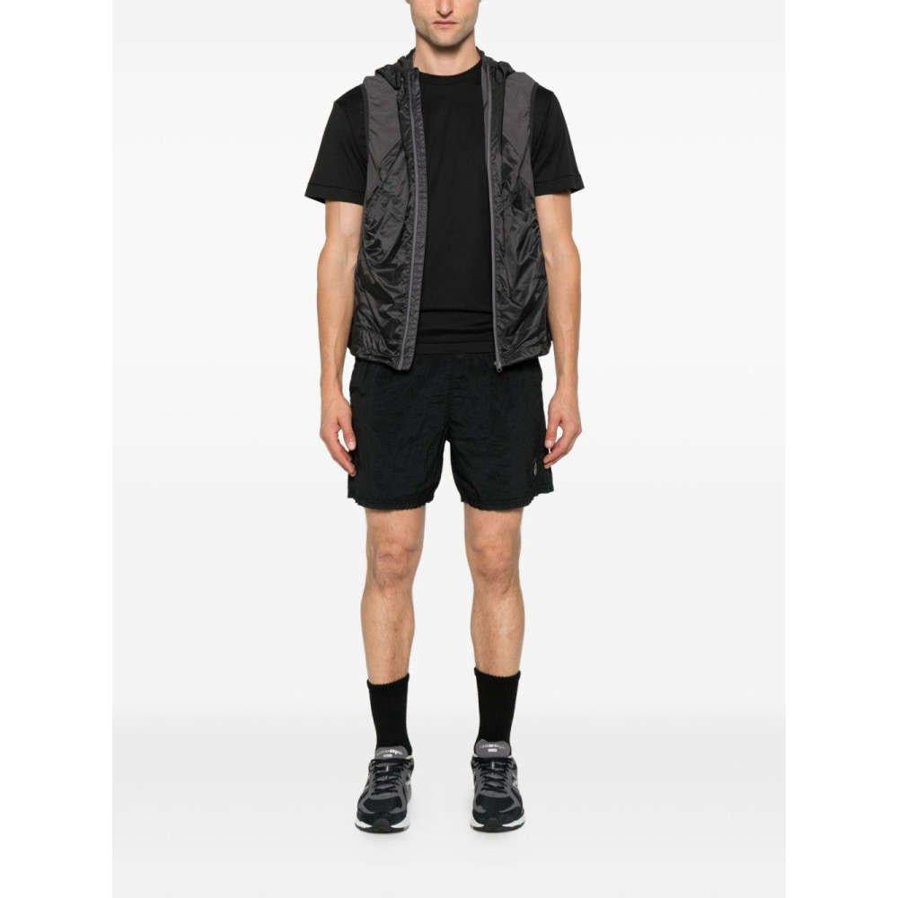 STONE ISLAND Black Logo Patch Short Sleeve T-Shirt