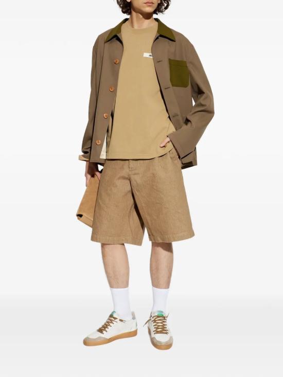 JACQUEMUS Beige Cotton Drawstring Short Pants for Men SOM00544 AD00058150