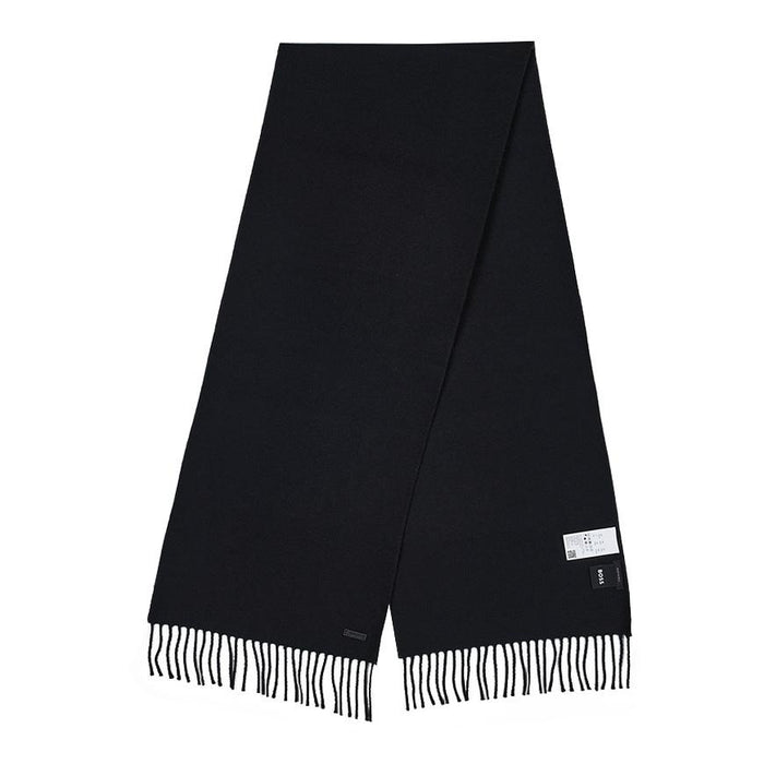 HUGO BOSS Men’s Logo Patch Wool Scarf 50517218 001