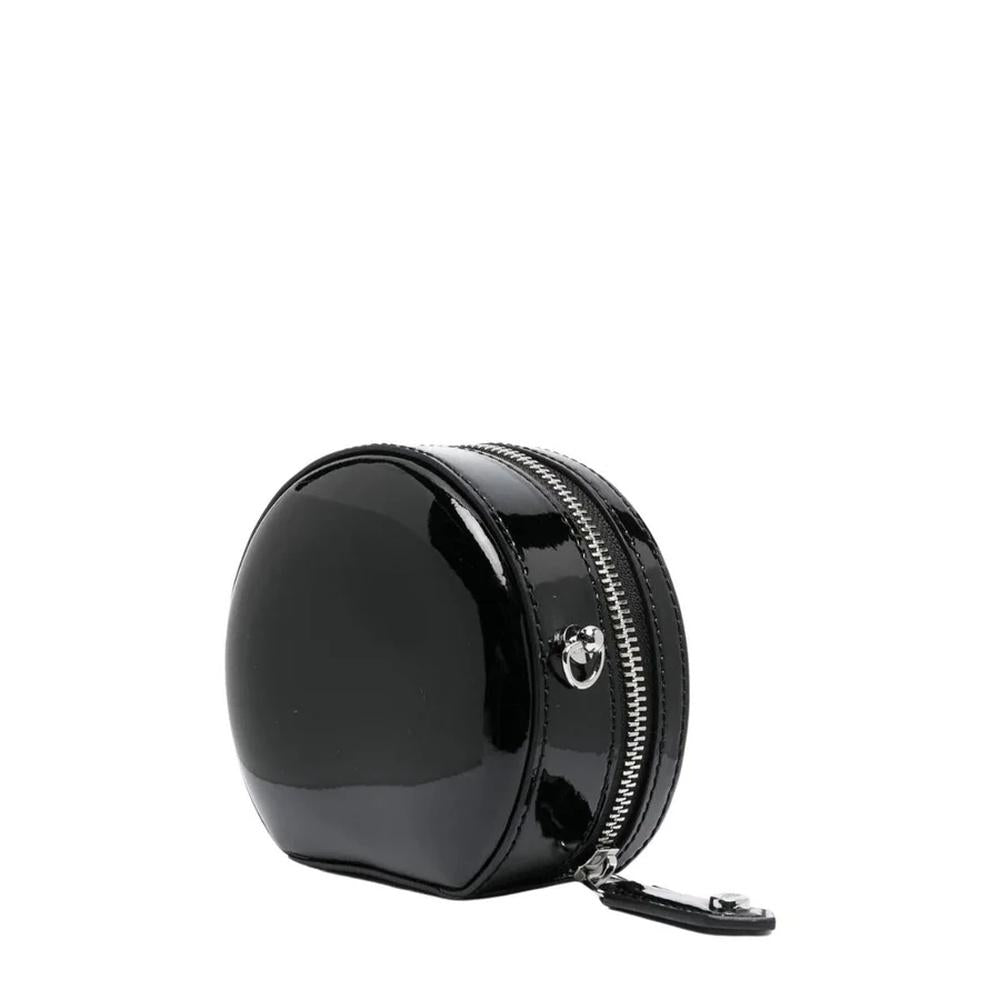 Vivienne Westwood Round Mini Crossbody Shoulder Bag Black Leather
