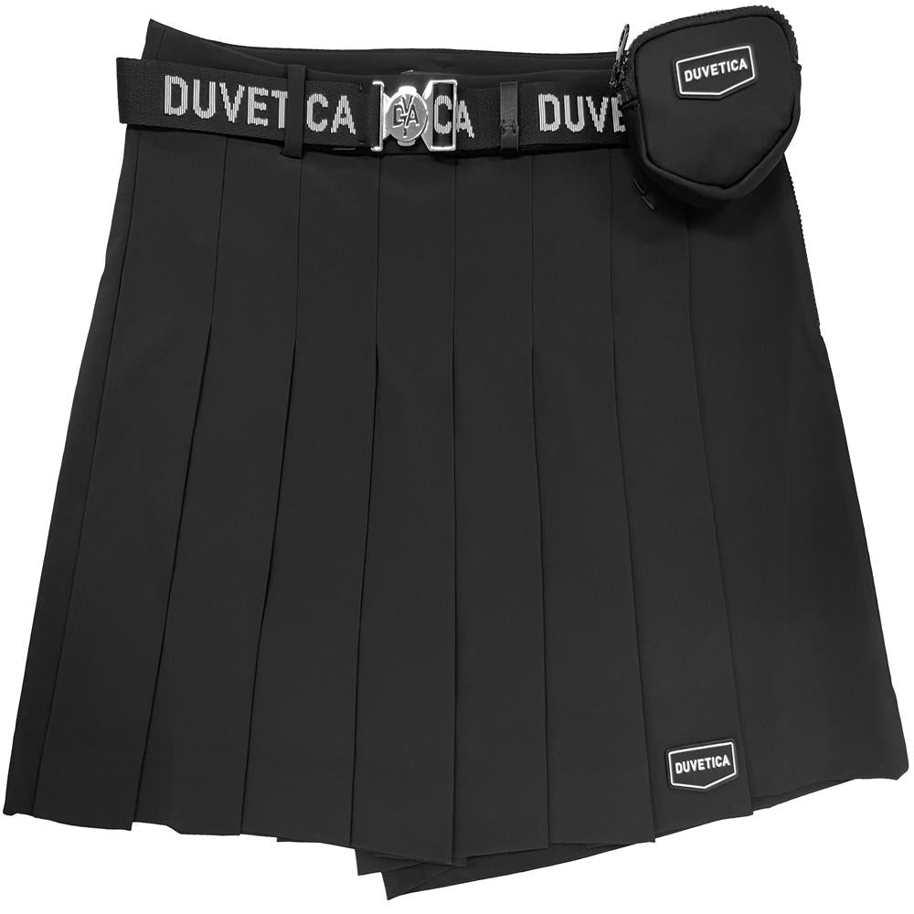 Duvetica Belted Skort Black Faux Pouch Detail
