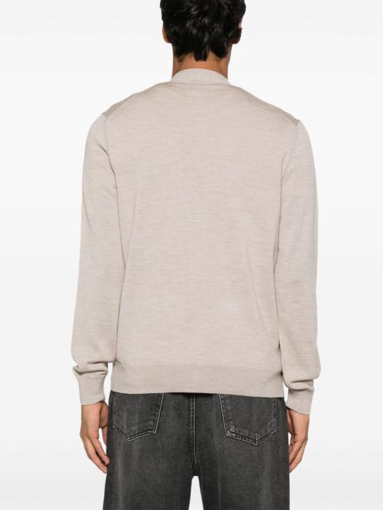 Maison Kitsune Bold Fox Head Patch V-Neck Cardigan MM00509KT10360134 MARBLE DOM