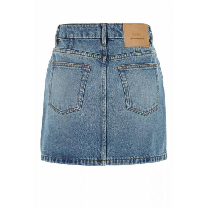 AMI Mini Skirt Women’s Navy Wool Blend Midi Skirt