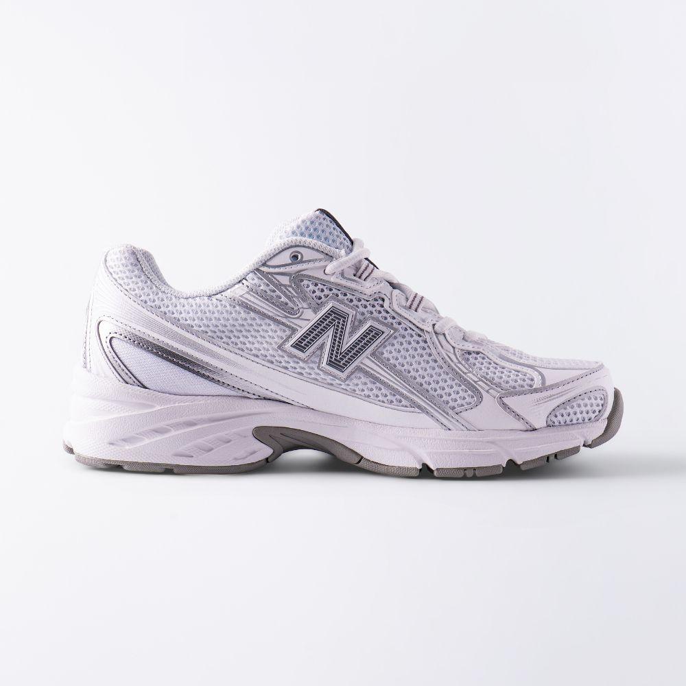 New Balance White Silver Metallic Low-Top Sneakers