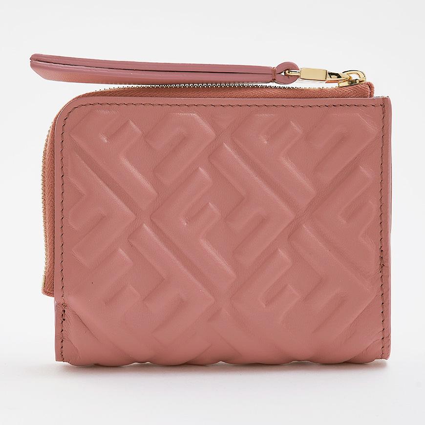 FENDI Women’s Slim Baguette Leather Compact Wallet Black
